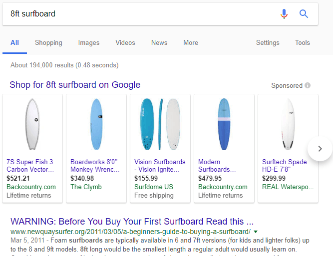 Google Shopping Ads - Screenshot