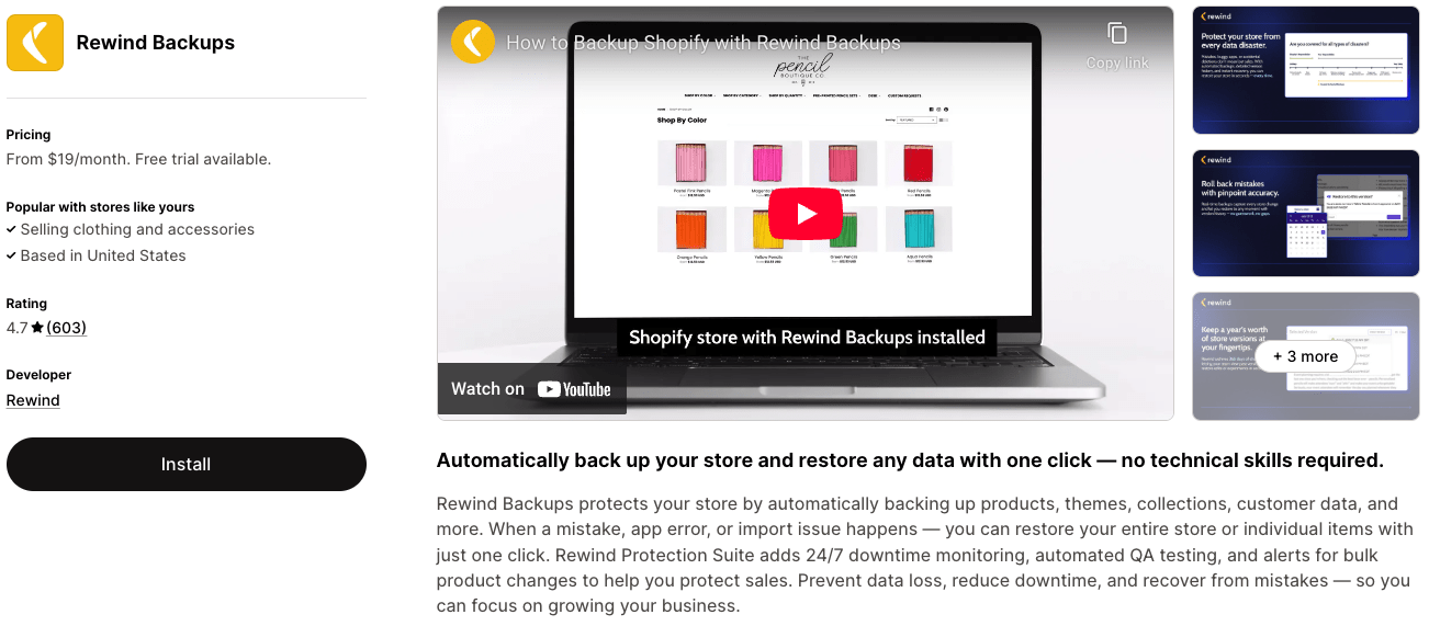 Rewind Backups - Shopify Apps Rewind Backups - Shopify Apps - Shopify App Store Preview